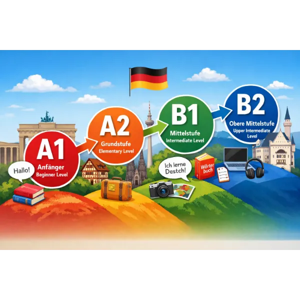 German Language Levels A1 A2 B1 B2 - Nerdy Course